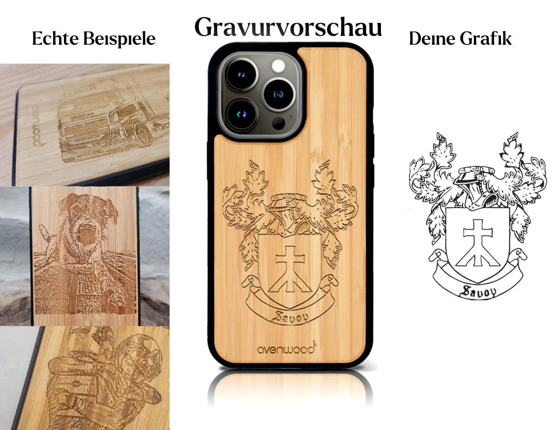 INDIVIDUELL iPhone 15 Pro Bambus-Kunststoff